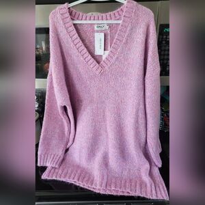 Only Soft Pink V-Neck Sweater